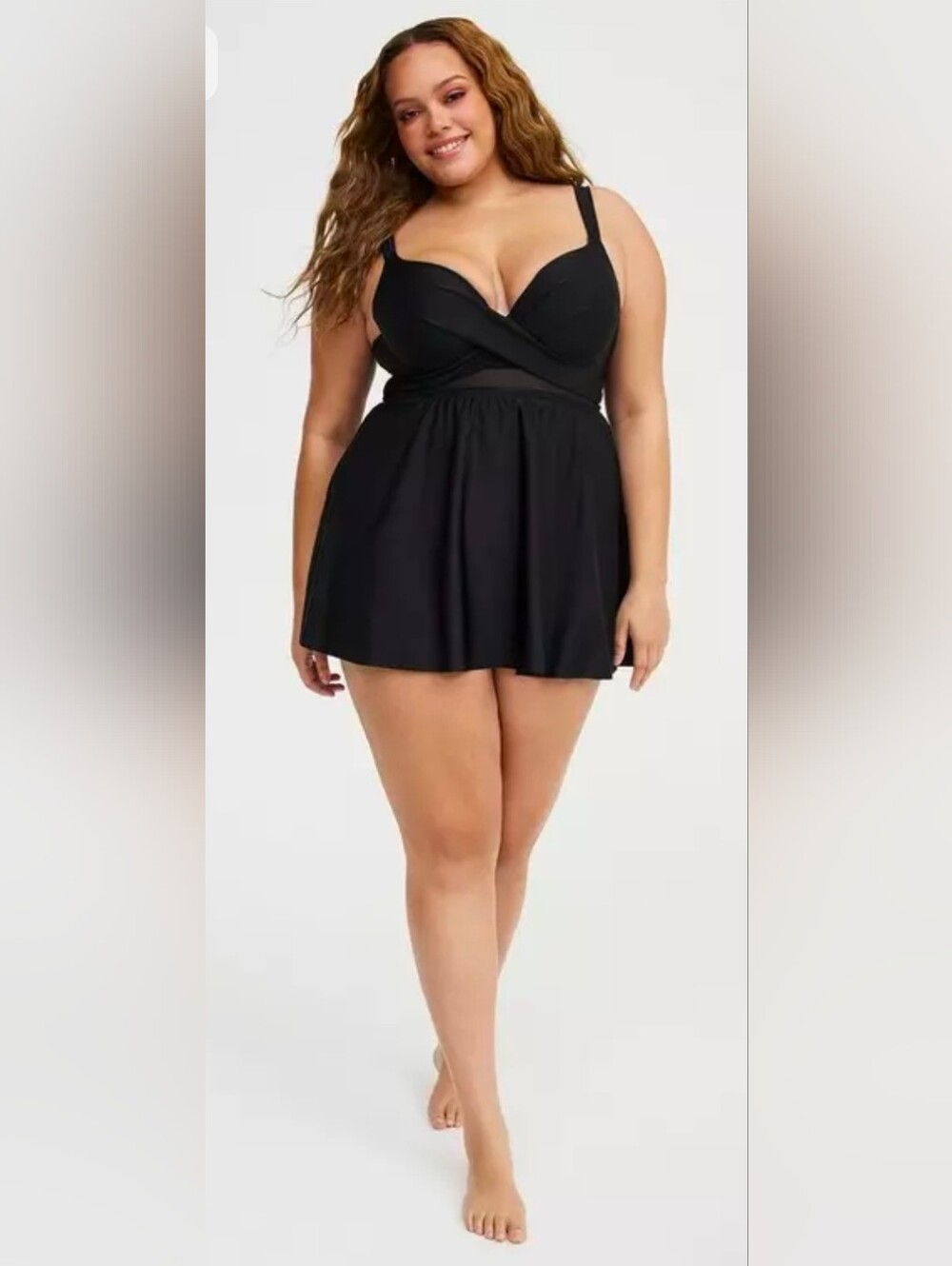 Torrid Underwire Wrap Front Swim Dress With Brief